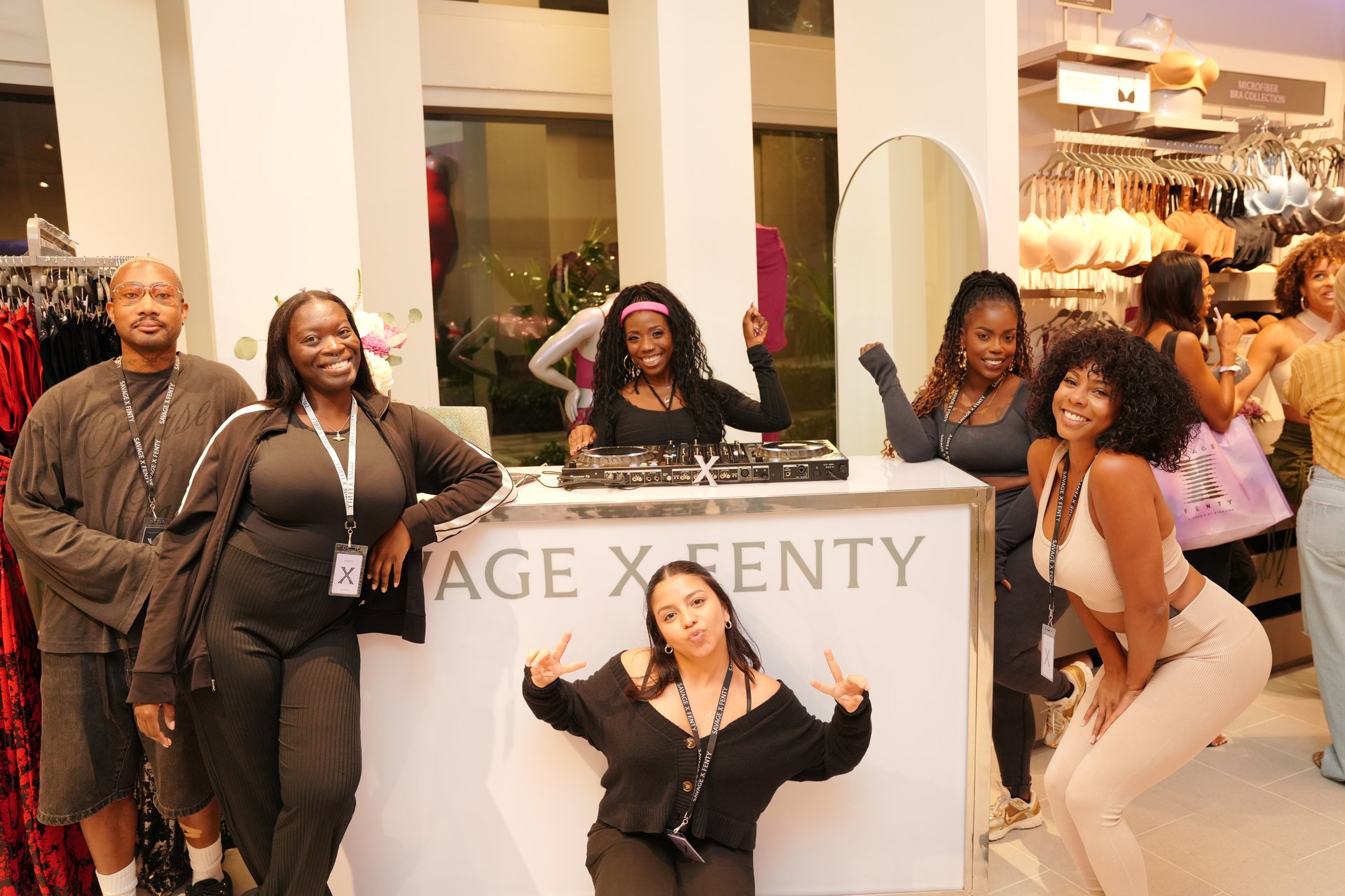 Savage X Fenty brand activation with custom DJ booth