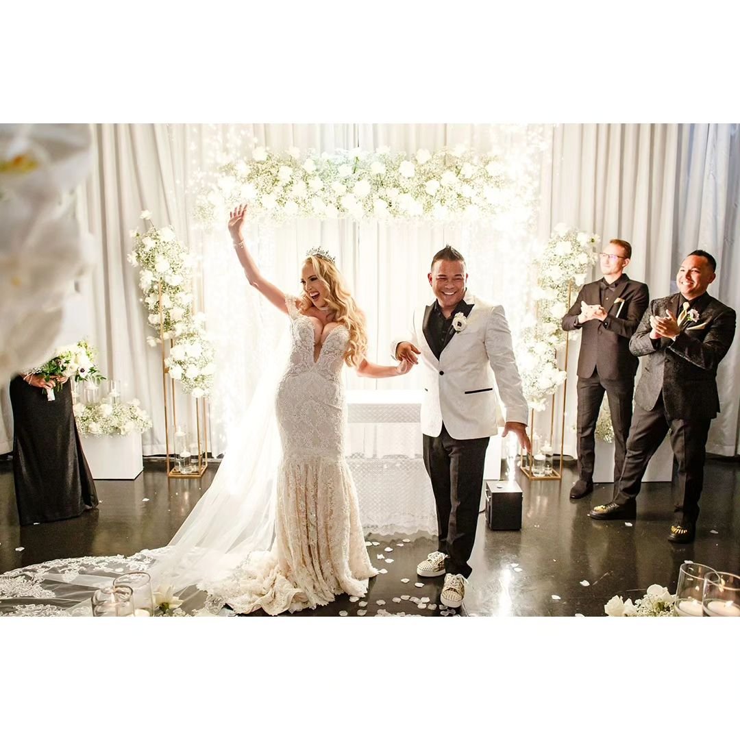 Luxury white-florals wedding reception